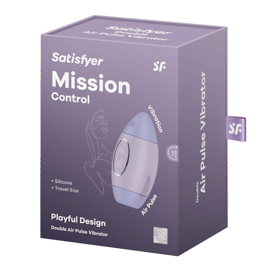 Вакуумний стимулятор з вібрацією Satisfyer Mission Control Violet, 2 незалежні мотори фото 6