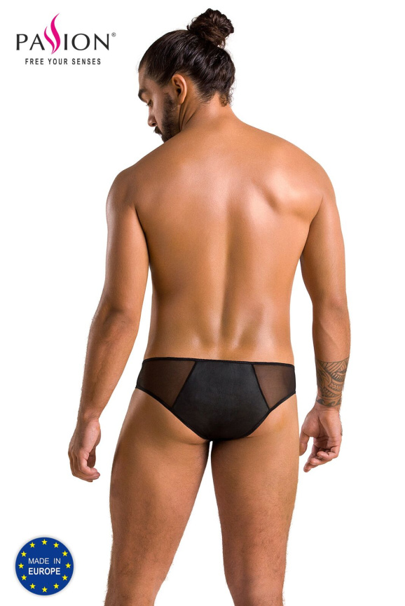 Чоловічі сліпи на блискавці Passion 042 SLIP TIMMY S/M Black, екошкіра, сітка фото 6