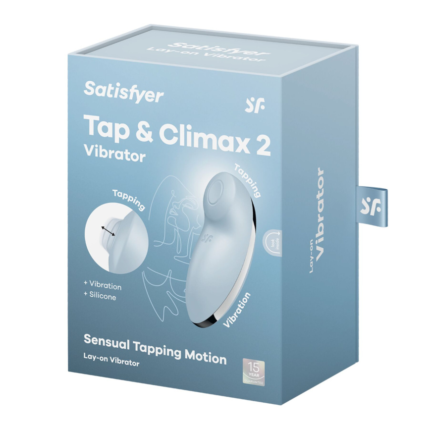 Вібростимулятор-пульсатор Satisfyer Tap & Climax 2 Blue, ефект постукування пальцем фото 7