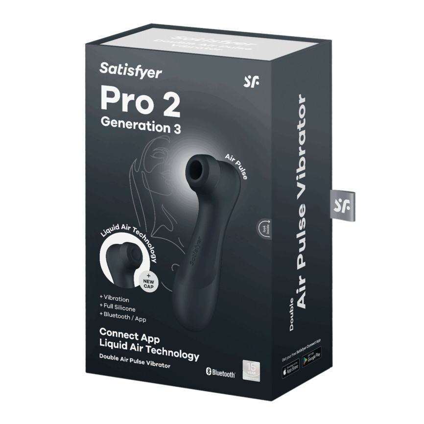 Вакуумний кліторальний стимулятор Satisfyer Pro 2 Generation 3 with Liquid Air Connect App Dark Grey фото 6