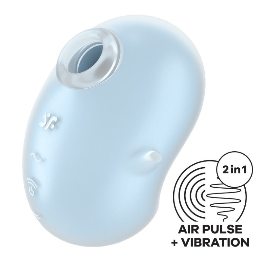 Вакуумний кліторальний стимулятор з вібрацією Satisfyer Cutie Ghost Blue фото 1