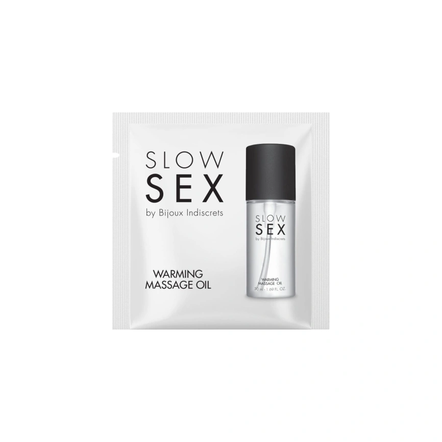 Пробник разогревающего съедобного массажного масла Bijoux Indiscrets Slow Sex Warming massage oil фото 1