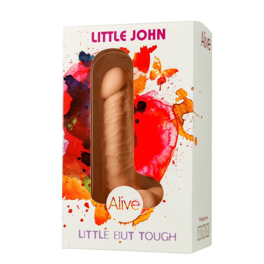 Фалоімітатор з присоскою Alive Little John, діаметр 3,5 см, ПВХ, об’ємна головка фото 3