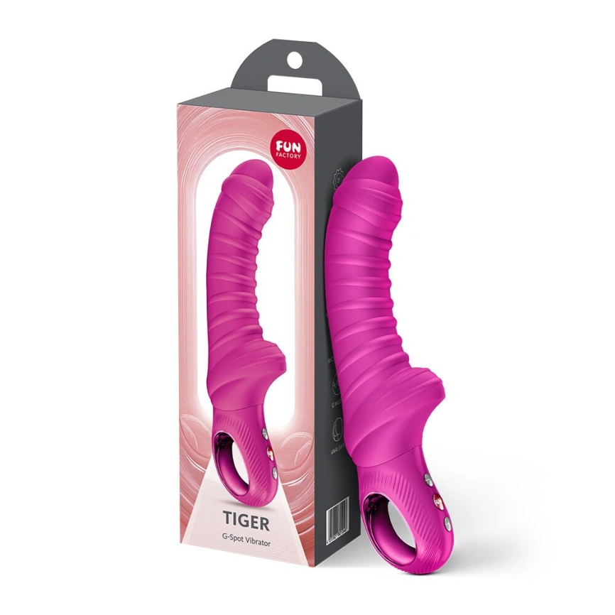 Вибратор для точки G Fun Factory TIGER Magenta, ребристый, подходит для анальной стимуляции фото 4