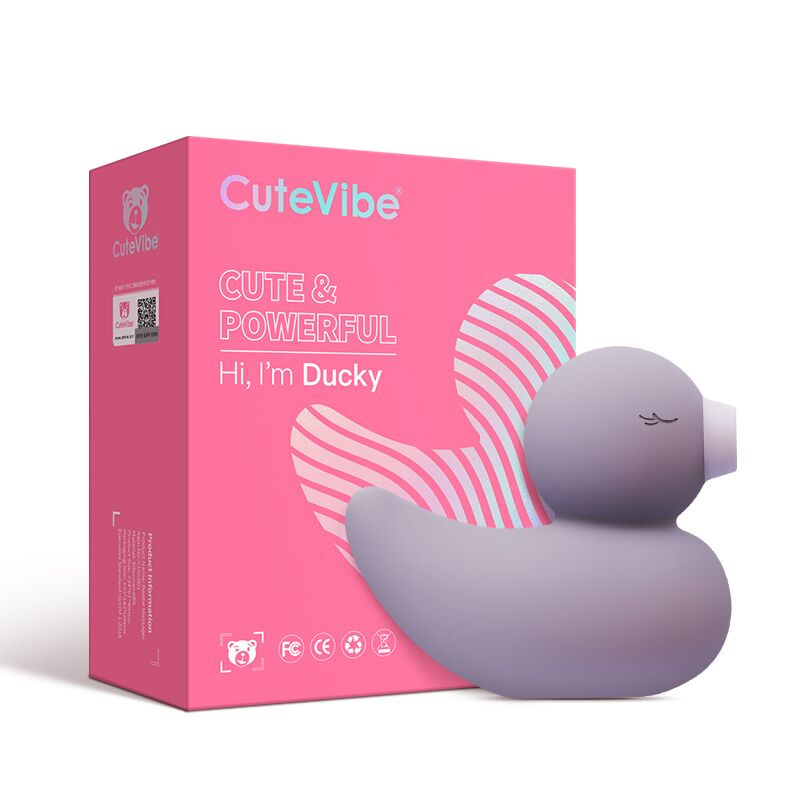 Вакуумний вібратор-качечка CuteVibe Ducky Grey фото 4