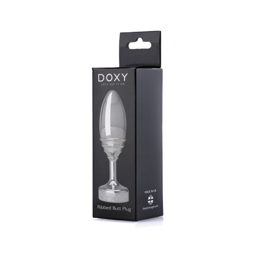 Металева анальна пробка DOXY Butt Plug RIBBED, ребриста, діаметр 3,3 см фото 5