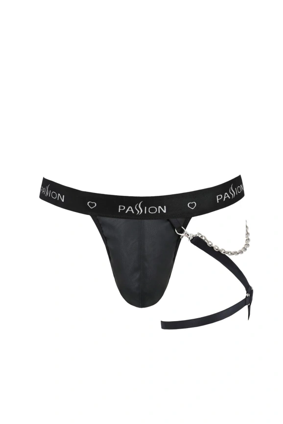 Мужские трусики танга с подвязкой Passion 058 THONG BILL S/M Black фото 3