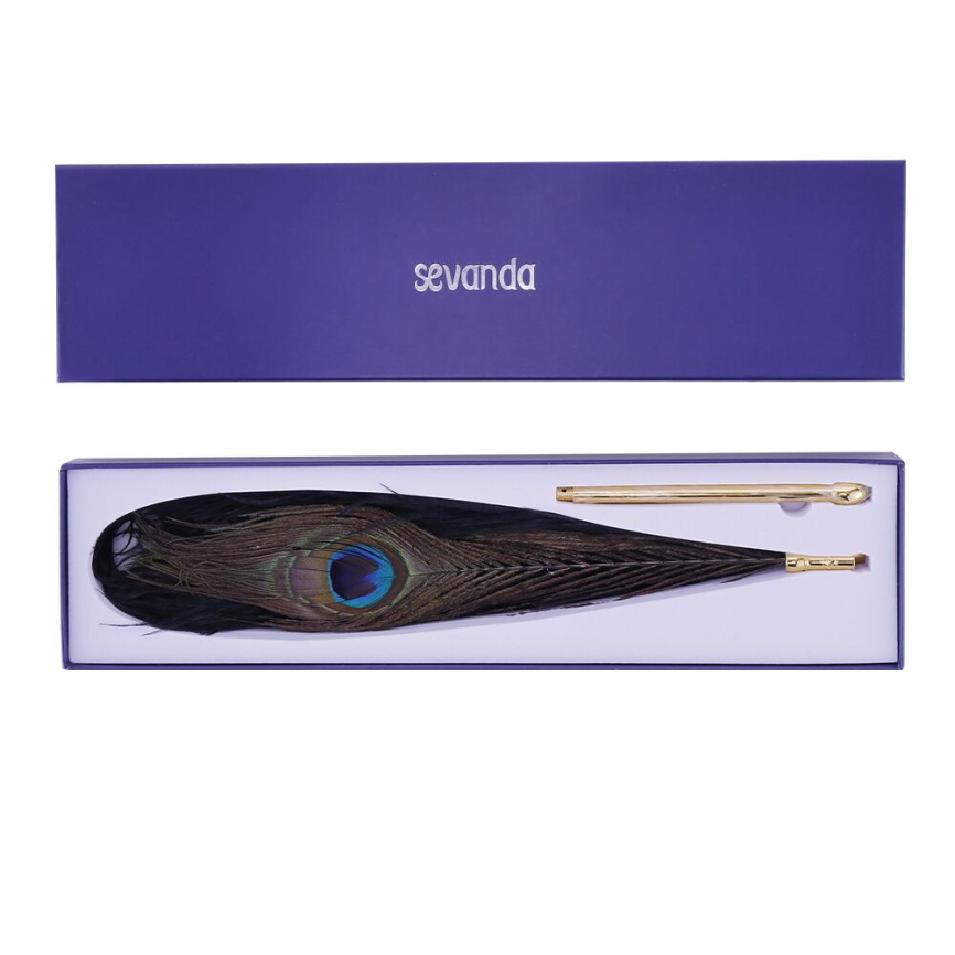 Лоскітка LOCKINK SEVANDA Natural Peacock Flirting Feather Tickler, пір’я павича та страуса фото 8