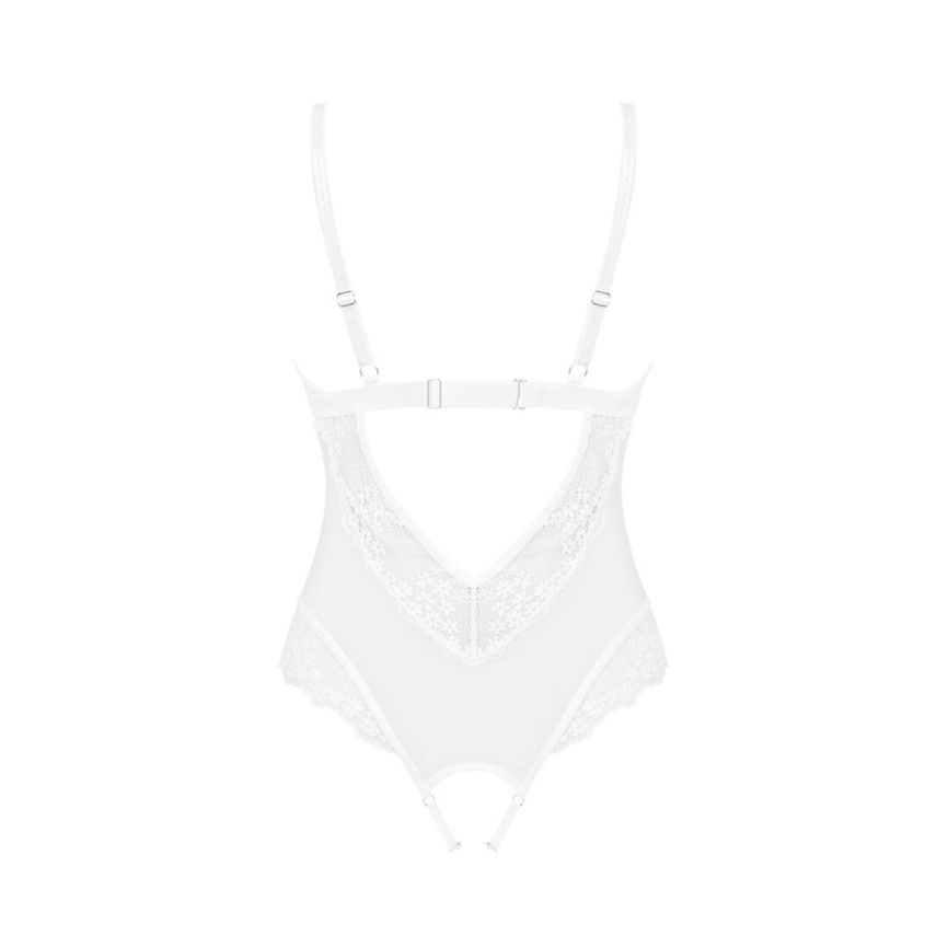 Еротичне напівпрозоре боді Obsessive Heavenlly crotchless teddy XL/2XL, з доступом фото 9