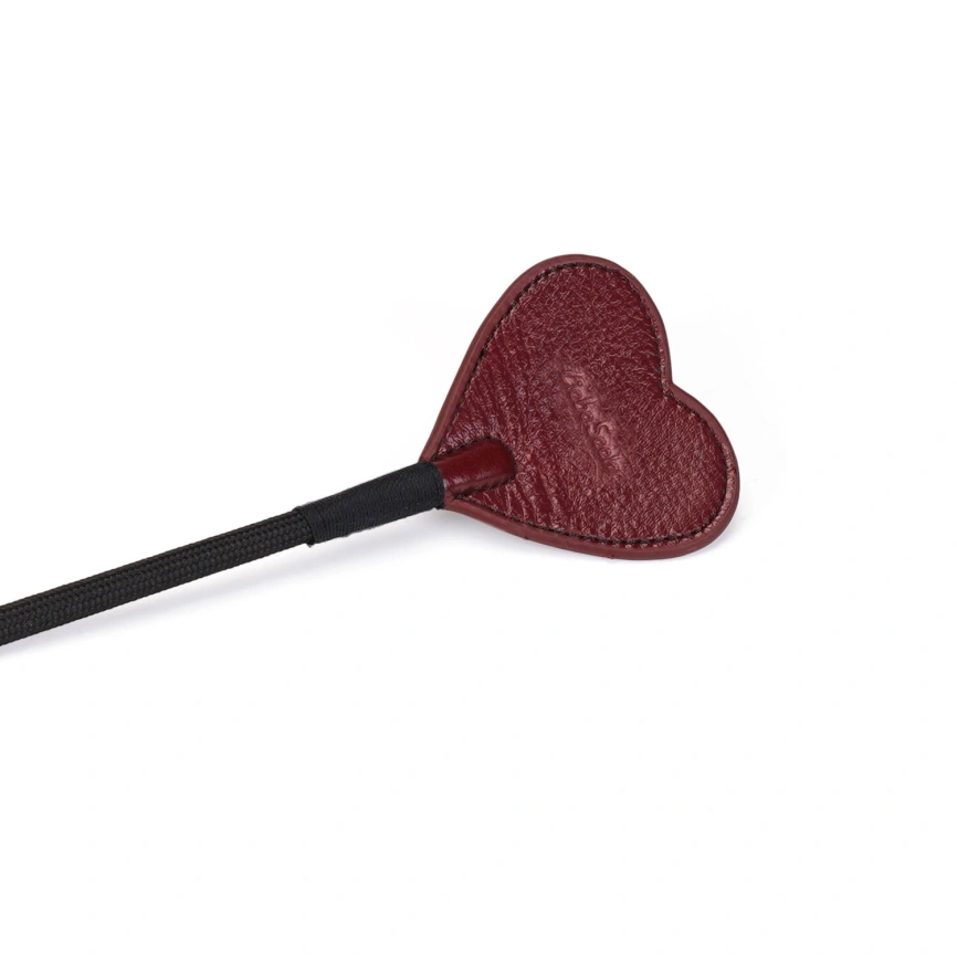 Шлепалка-сердечко Liebe Seele Wine Red Riding Crop with Heart-Shape Tip, натуральная кожа фото 4