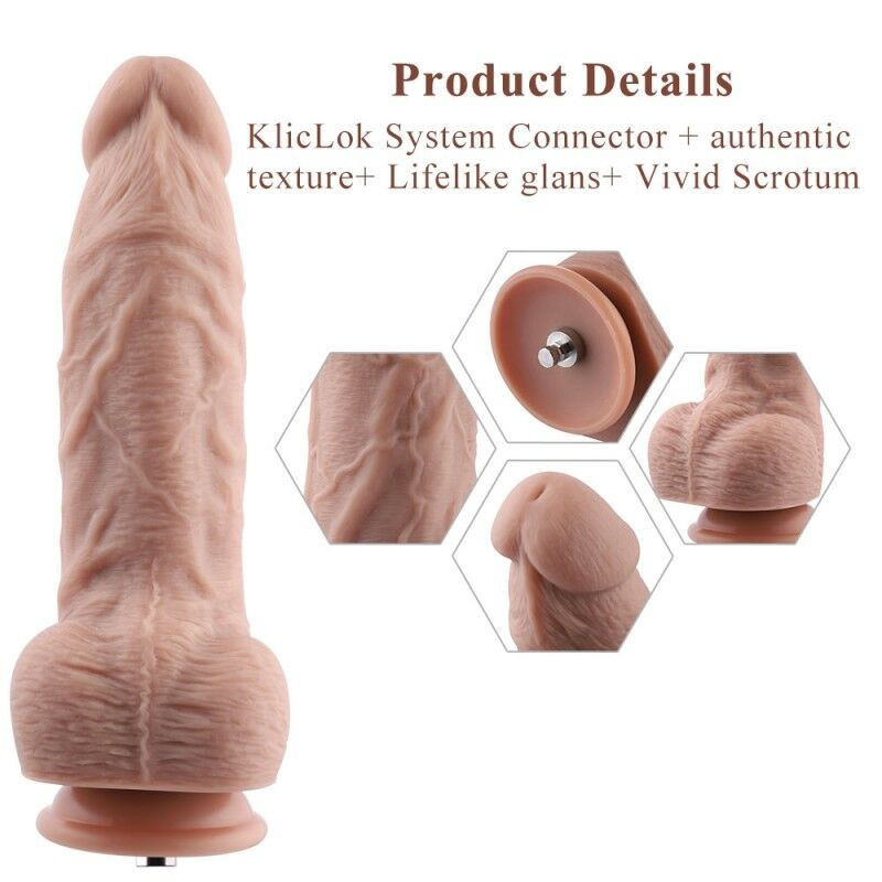 Гнучкий фалоімітатор для секс-машин Hismith 9.25″ Silicone Dildo, система KlicLok фото 2