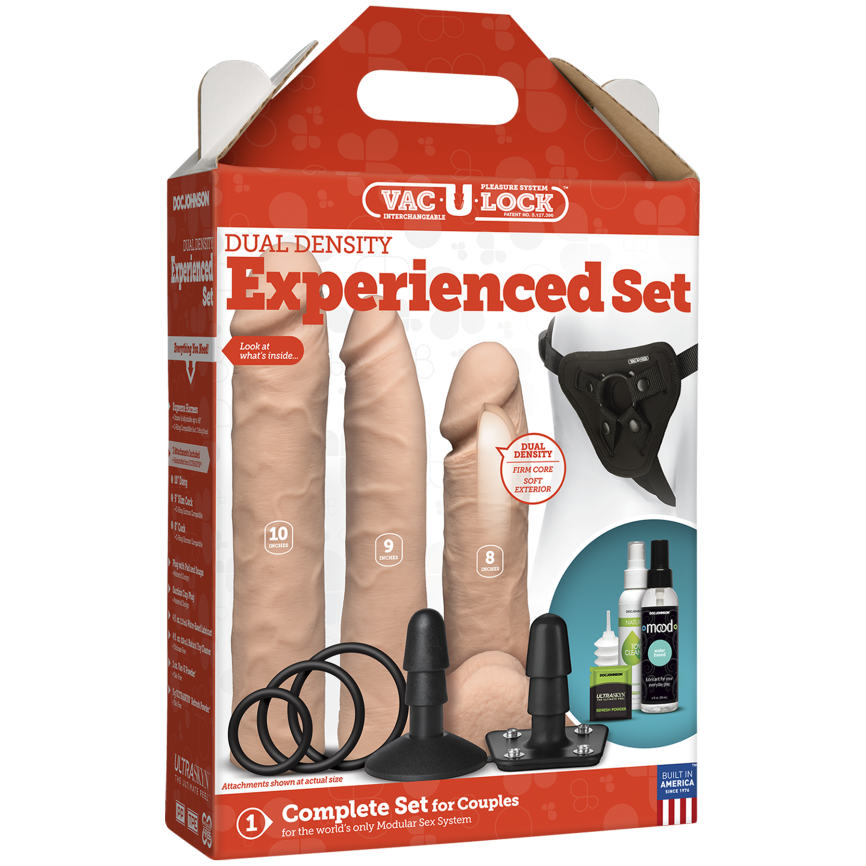 Набір для страпона Doc Johnson Vac-U-Lock Dual Density Experienced Set, діаметр 2×7см, 7,7см фото 5