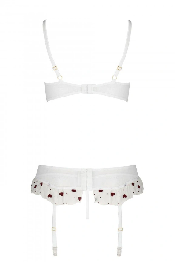 Сексуальный комплект с поясом для чулок Passion LOVELIA SET S/M, white фото 6