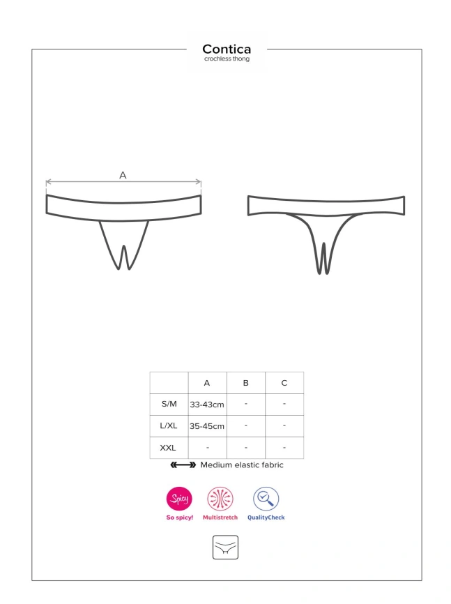 Кружевные танга с доступом Obsessive Contica crothchles thong L/XL, черные фото 7