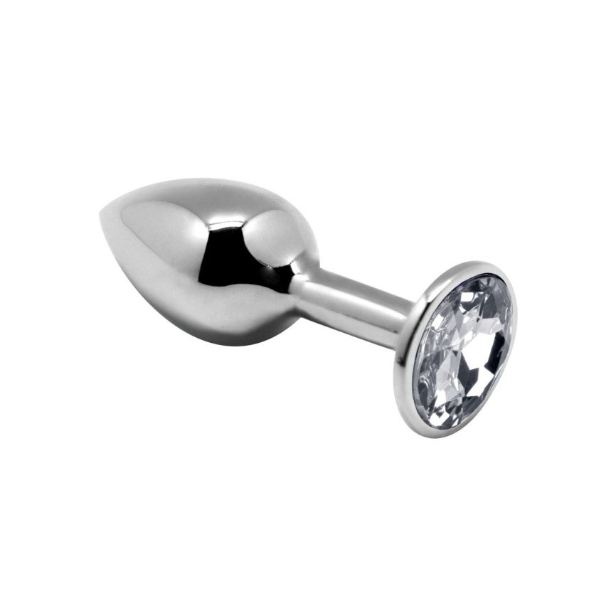 Металева анальна пробка з кристалом Alive Mini Metal Butt Plug White M фото 1