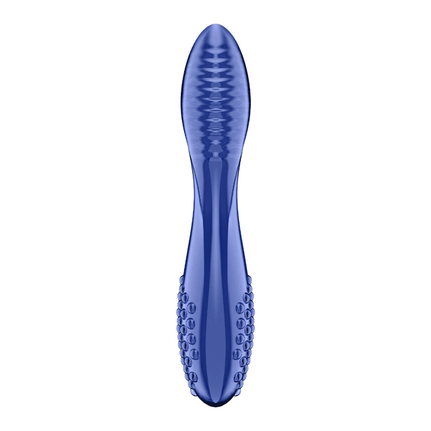 Двусторонний стеклянный дилдо Satisfyer Dazzling Crystal 2 Blue фото 1