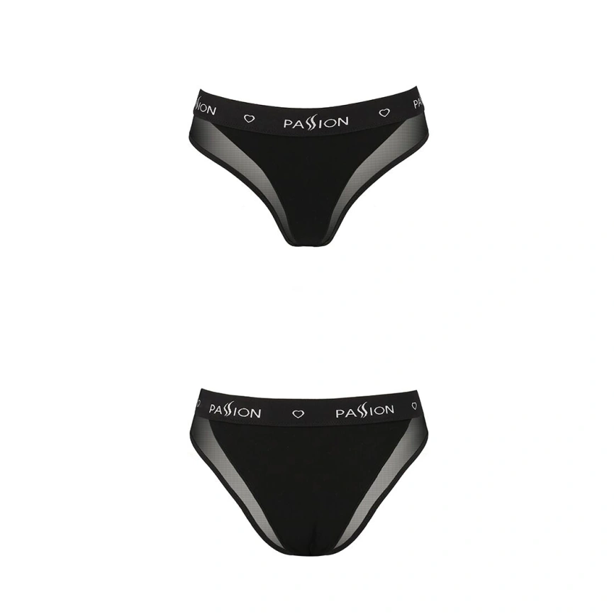 Трусики с прозрачной вставкой Passion PS002 PANTIES S, black фото 12