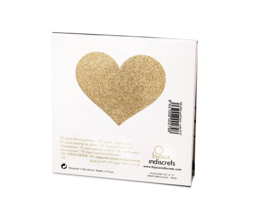 Пэстис - стикини Bijoux Indiscrets - Flash Heart Gold, наклеки на соски фото 3