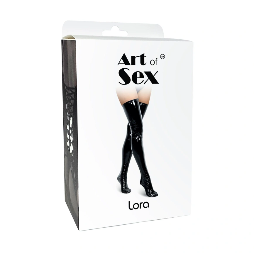 Сексуальные виниловые чулки Art of Sex - Lora, размер M, цвет красный фото 3