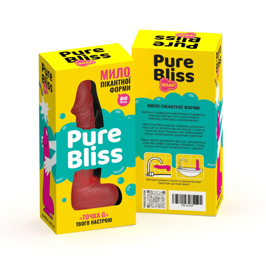 Мило у формі пеніса Pure Bliss BIG Red, крафтове мило-член, натуральне фото 7