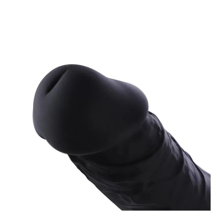Фалоімітатор для секс-машин Hismith 8.3″ Silicone Dildo Black, система KlicLok, гнучкий стрижень фото 6