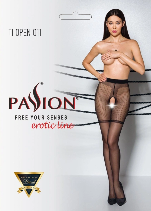 Колготки с открытым доступом, с контрастными шортиками Passion TIOPEN 011 1/2 (20 den), black фото 3