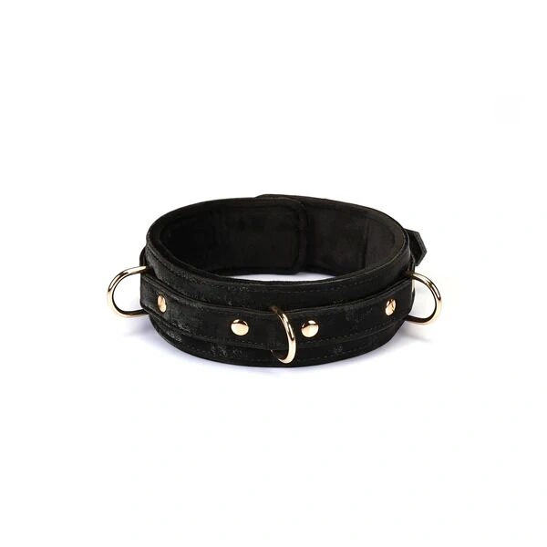 Ошейник с поводком Liebe Seele Boudoir Amor Collar with Leash Black, три кольца фото 3