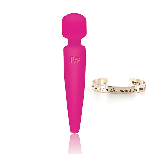Вібромасажер Rianne S: Bella Mini Wand Rose, 10 режимів, медичний силікон, подарункове паковання фото 1