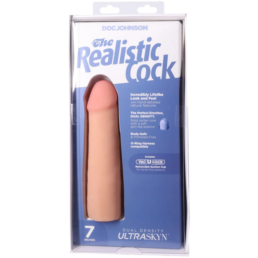 Фаллоимитатор Doc Johnson The Realistic Cock ULTRASKYN - 7 Inch Vanilla фото 9