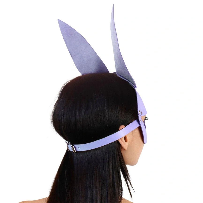 Кожаная маска Зайки Art of Sex - Bunny mask, цвет Лавандовый фото 2
