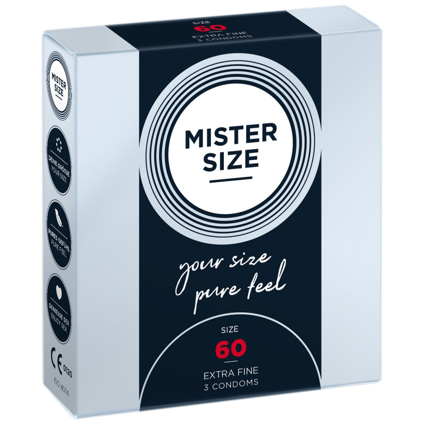 Презервативи Mister Size - pure feel - 60 (3 condoms), товщина 0,05 мм фото 1
