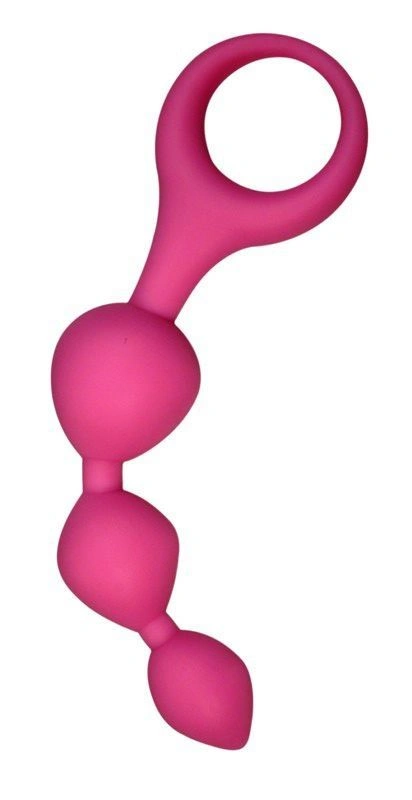 Анальные шарики Alive Triball Pink, силикон, макс. диаметр 2см фото 1