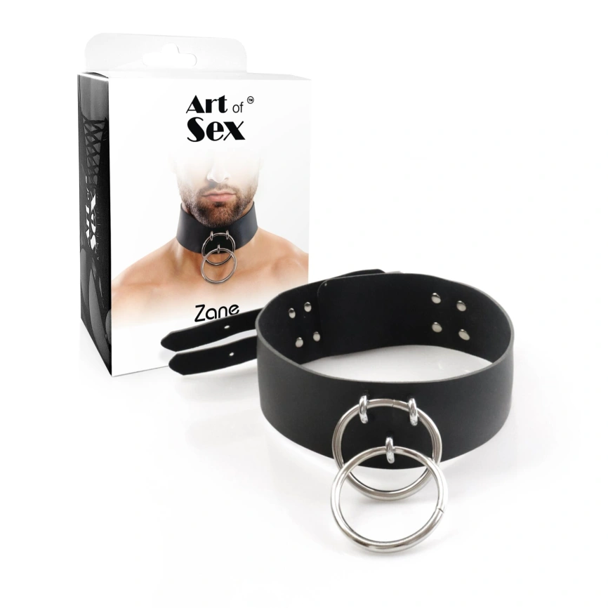 Мужской чокер из натуральной кожи Art of Sex - Zane Collar фото 3