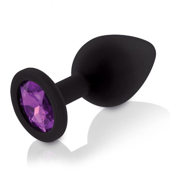 Набір силіконових анальних пробок із кристалом Rianne S: Booty Plug Set Black, діаметр 3,2см, 3,5см, 4,2см фото 5