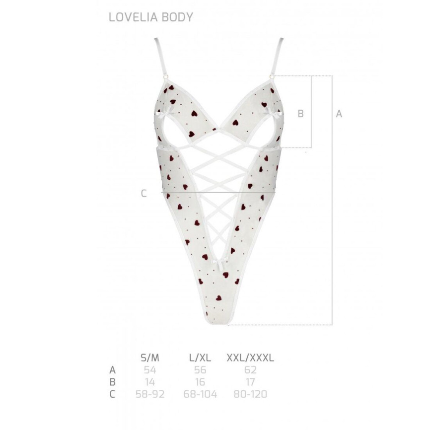 Еротичний боді з малюнком Passion LOVELIA BODY XXL/XXXL, white фото 7