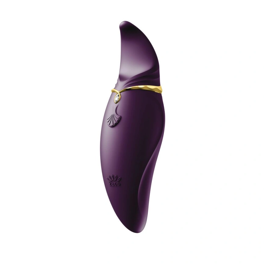 Вибратор 2в1 с язычком Zalo — Hero Twilight Purple, кристалл Swarovski фото 1