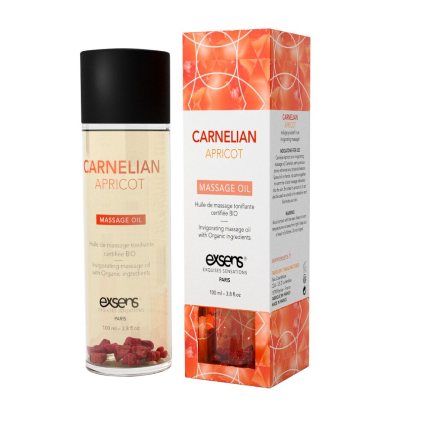 Масажна олія EXSENS Carnelian Apricot (бадьорна з сердоліком) 100мл, натуральна фото 6