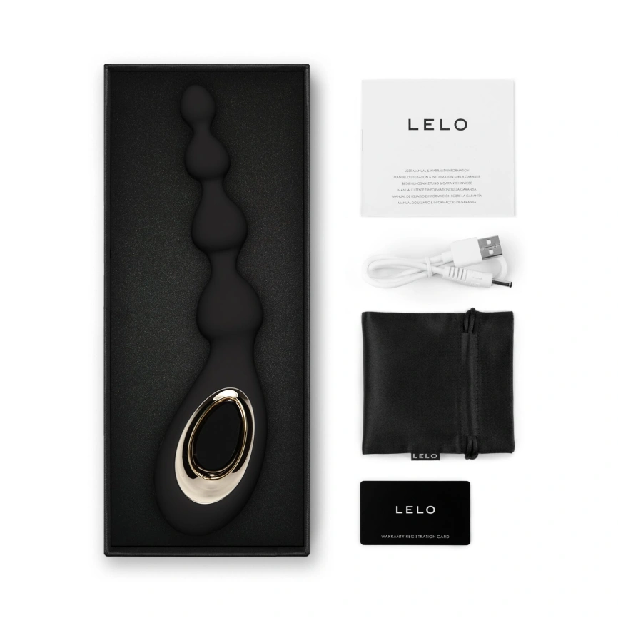 Анальные бусы с вибрацией LELO Soraya Beads Black, разный диаметр бусин, 8 режимов фото 5