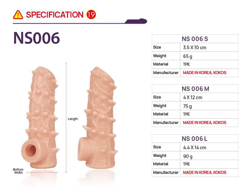 Насадка на член Kokos Nude Sleeve NS 006 L фото 4