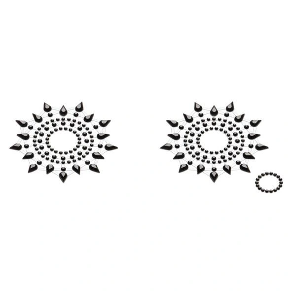 Пэстис из кристаллов Petits Joujoux Gloria set of 2 - Black, украшение на грудь фото 1