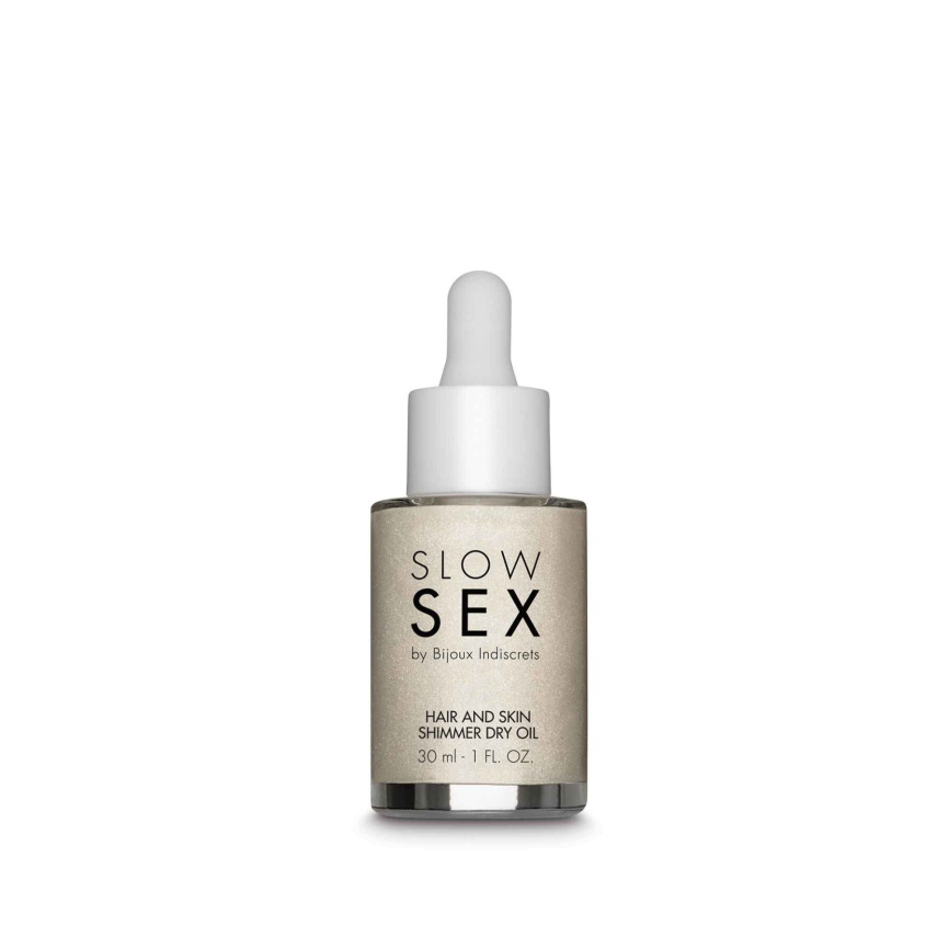 Суха олія-шимер для волосся та тіла Bijoux Indiscrets Slow Sex Hair and skin shimmer dry oil фото 2