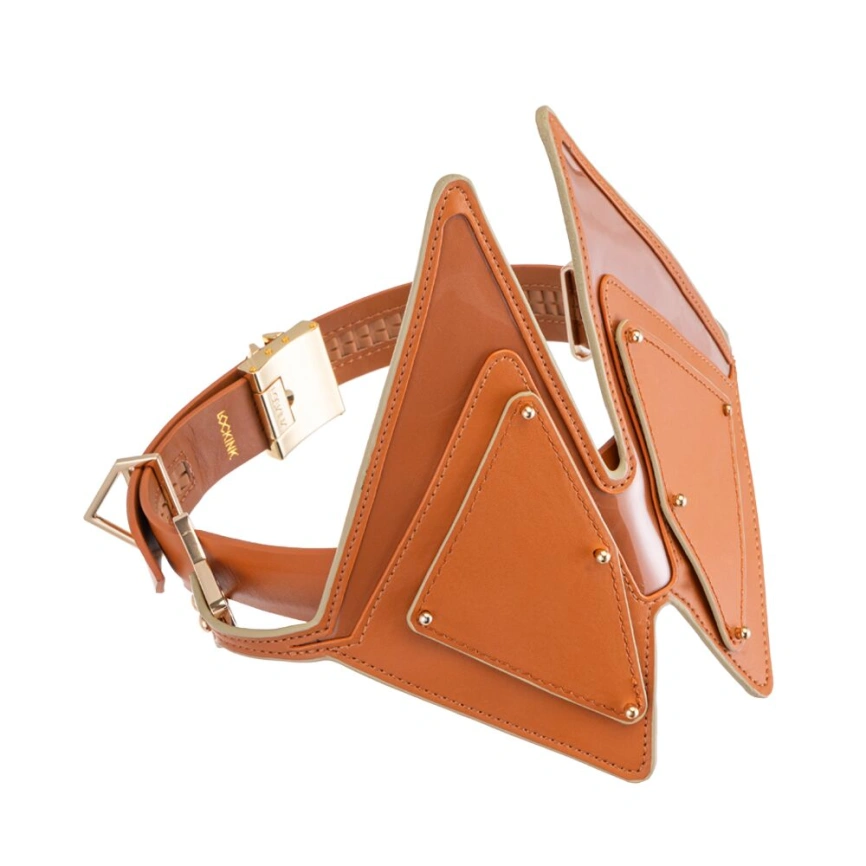 Маска на глаза LOCKINK Vixen Blindfold, коричневая, натуральная кожа, регулируемый объем фото 1
