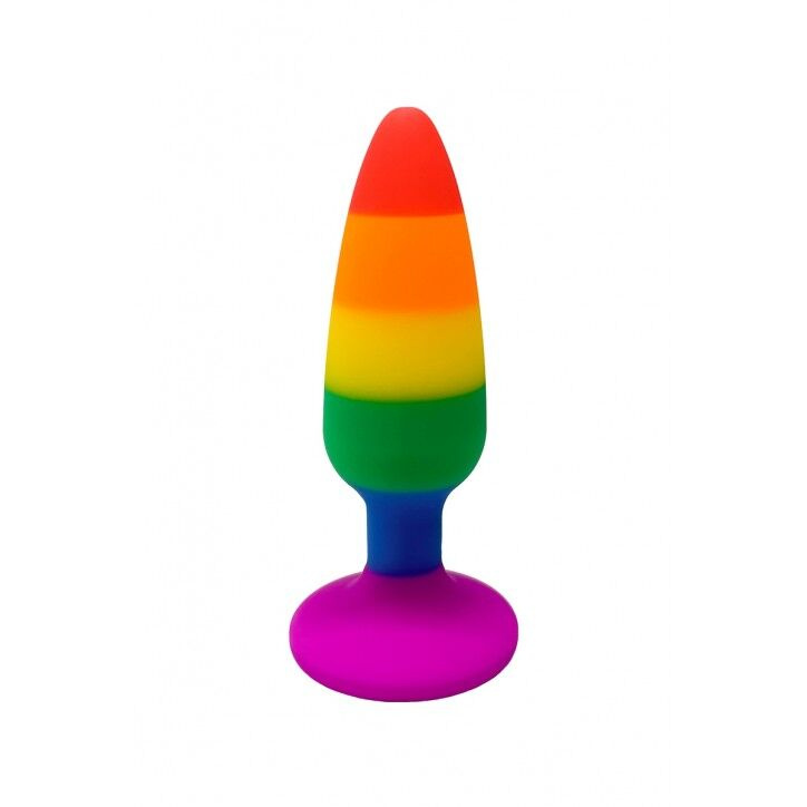 Силіконова анальна пробка Wooomy Hiperloo Silicone Rainbow Plug S, діаметр 2,4 см, довжина 9 см фото 2