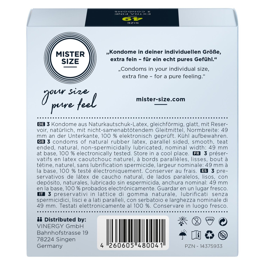 Презервативи Mister Size - pure feel - 49 (3 condoms), товщина 0,05 мм фото 3