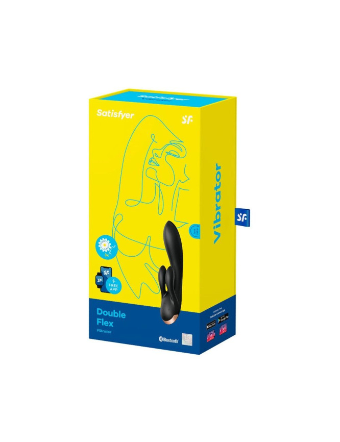 Смарт вібратор-кролик із подвійним відростком Satisfyer Double Flex Black фото 4
