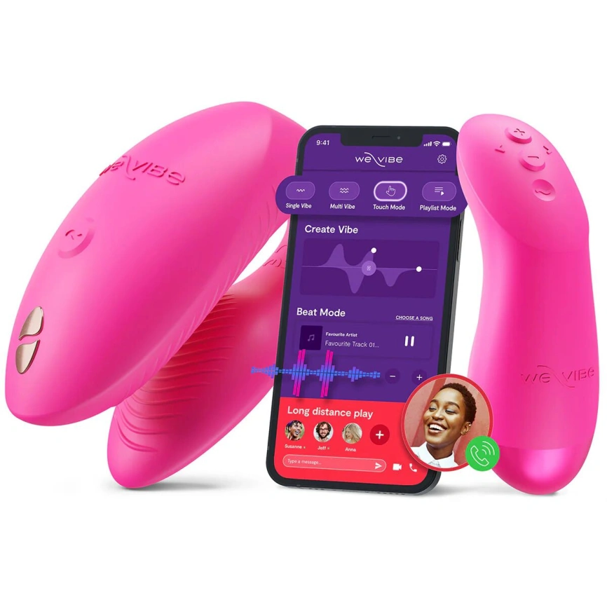 Смарт-вибратор для пар We-Vibe Chorus Pro Electric Pink фото 1