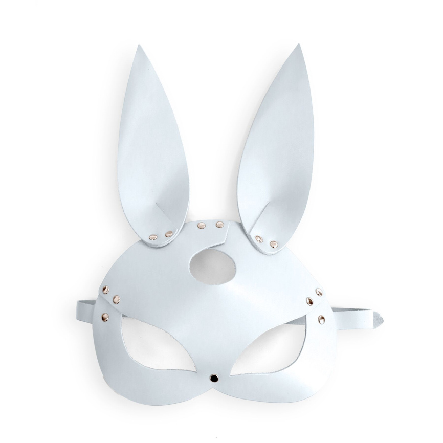 Шкіряна маска Зайчика Art of Sex - Bunny mask, колір Білий фото 3