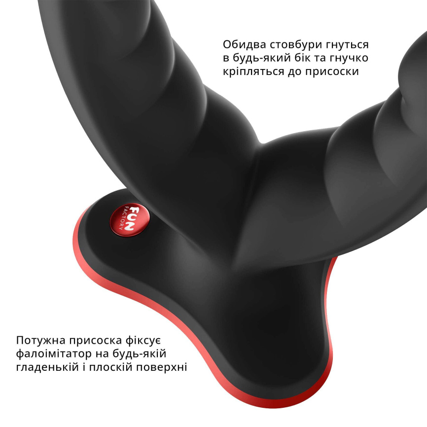 Подвійний фалоімітатор Fun Factory RYDE black (м'яте паковання!!!) фото 5
