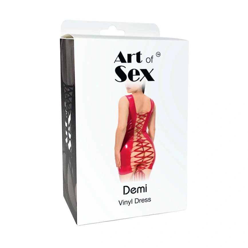 Лакированное платье на шнуровке Art of Sex - Demi, цвет черный, L-2XL фото 3