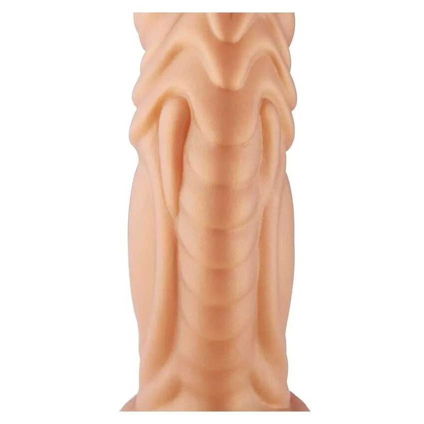 Фалоімітатор для секс-машин Hismith Slightly Curved Silicone Dildo Monster Series, кріплення KlicLok фото 5